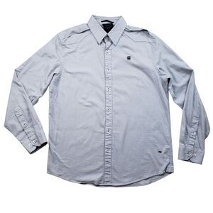 G Star Raw Western Correct Line Shirt Mens XL Gray Long Sleeve Button Up Cotton